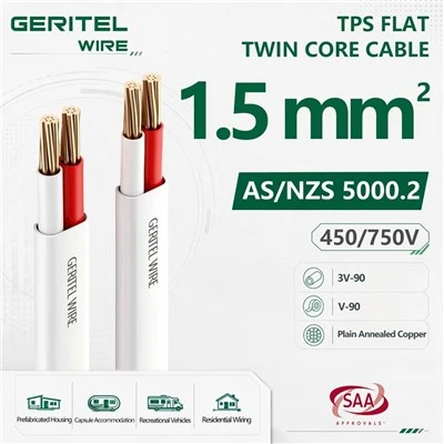 Cavo piatto doppio da 1,5 mm V-90 PVC 2 nuclei