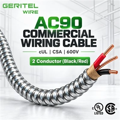 Cavo in rame AC90 Nero Rosso 2C per cablaggio con passacavo 600V